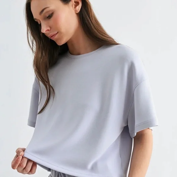 Soft Lounge Set-Boxy Tee & Drawstring Shorts-Buttery Feel-Lounge or Casual Wear - Picture 2 of 3